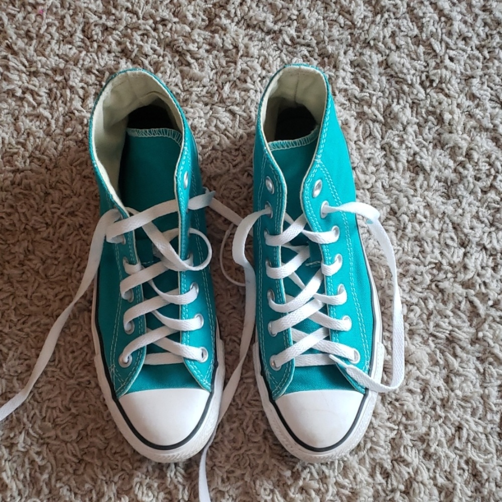 Teal HiTop Converse